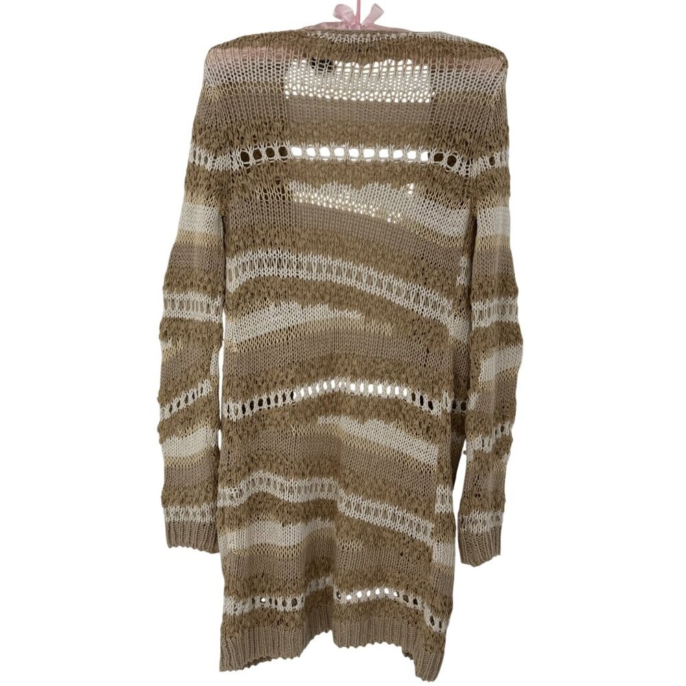 Vintage Y2K Victoria’s Secret Tan Coastal Grandmother Boho Crochet Knit Cardigan - Picture 10 of 16